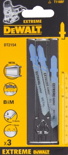 DeWALT Brzeszczot bimetaliczny EXTREME 76 mm, metale od 6 mm, stal 3 - 5 mm (3 szt.) DT2154