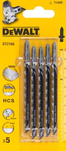 Brzeszczot DeWALT do drewna HCS, do 60 mm, T144D (5 szt.) DT2166