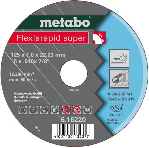 Tarcza tnąca METABO - stal-FLEXIAR SUPER 150x1,6x22,2 616224000