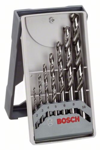 BOSCH 7-częściowy zestaw wierteł do metalu Mini X-Line HSS-G, 135° 2; 3; 4; 5; 6; 8; 10mm 2608589295