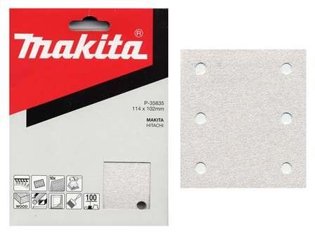 MAKITA papier ścierny na rzep 102x114 mm 6 otworów K60, 10 szt. P-35813