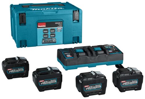 Zestaw MAKITA Li-ion XGT 40V 4 szt. BL4080F+1 szt. Podwójna ładowarka DC40RB+1 szt. Makpac 1910A8-3