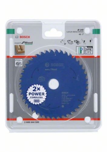 BOSCH Brzeszczot do pił akumulatorowych; Ekspert do drewna 140x20x1,8/1,3x42T 2608644500