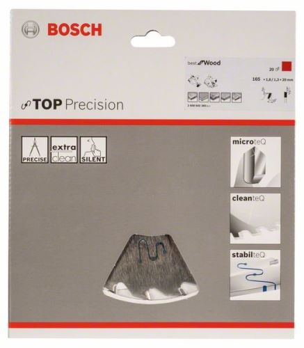 BOSCH Piła tarczowa Top Precision Best for Wood 165 x 20 x 1,8 mm, 20 2608642385