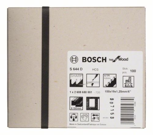 BOSCH Brzeszczot do piły ogonowej S 644 D Top for Wood (100 szt.) 2608650551