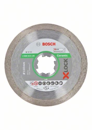 BOSCH X-LOCK Diamentowa tarcza do cięcia Standard do systemu ceramicznego 110 x 22,23 x 1,6 x 7,5 mm 2608615136