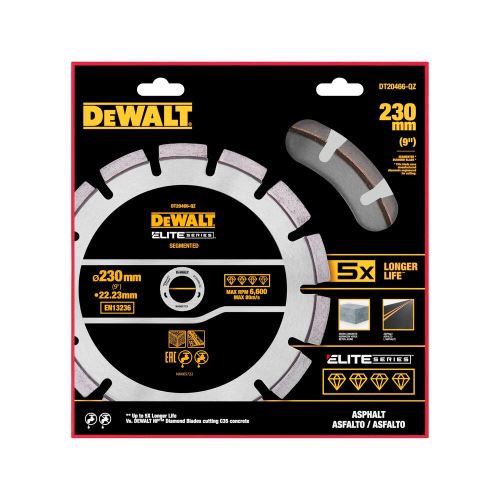 Tarcza diamentowa DeWALT SERIA ELITE 230 x 22,23 mm do cięcia asfaltu DT20466