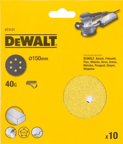 DeWALT Tarcza szlifierska na rzep 150 mm K240 (10 szt.) DT3127