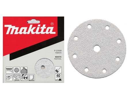 MAKITA papier ścierny na rzep 150 mm 9 otworów K240, 50 szt. P-38009