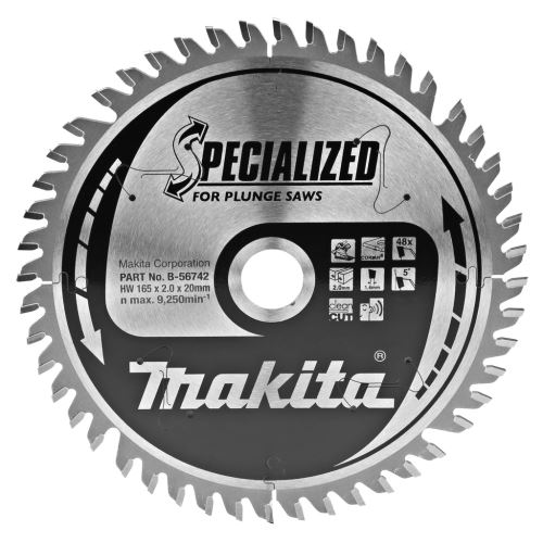 Brzeszczot MAKITA Corian SPECIALIZED 165x2x20 mm 48 zębów do pił wgłębnych B-56742