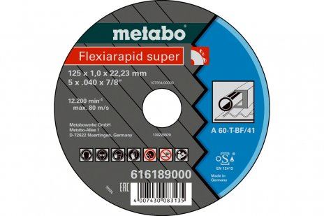 METABO Tarcza szlifierska Flexiarapid SUPER 115 x 1,6 x 22,23 stal, TF 41 616191000