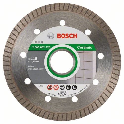 BOSCH Diamentowa tarcza do cięcia Best for Ceramic Extra-Clean Turbo 115 x 22,23 x 1,4 x 7 mm 2608602478