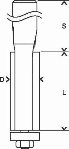 BOSCH Frez wyrównujący 8 mm, D1 12,7 mm, L 25,4 mm, G 71,5 mm 2608629381