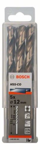 BOSCH Wiertła do metalu HSS-Co, DIN 338 12 x 101 x 151 mm (5 szt.) 2608585903