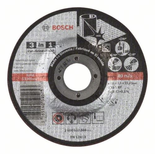 BOSCH Tarcza tnąca 3 w 1 A 46 S BF, 115 mm, 2,5 mm 2608602388