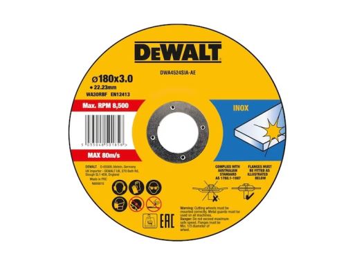 DeWALT Tarcza tnąca ze stali nierdzewnej 180 x 3 x 22,23 mm DWA4524SIA