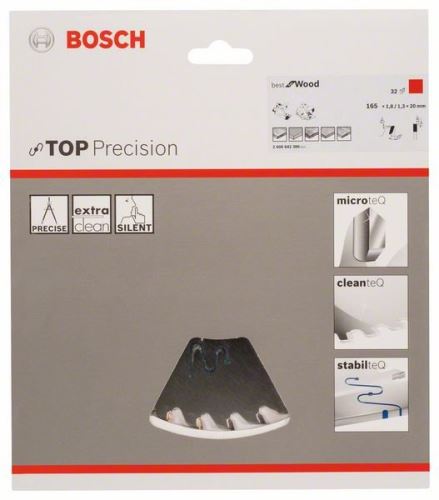 BOSCH Piła tarczowa Top Precision Best for Wood 165 x 20 x 1,8 mm, 32 2608642386