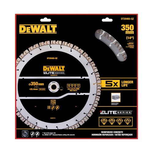 Tarcza diamentowa DeWALT SERIA ELITE 350 x 25,4 mm do cięcia prętów zbrojeniowych DT20465