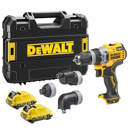 Wiertarka akumulatorowa DeWALT z głowicą wielofunkcyjną 12V 2x3,0Ah DCD703L2T