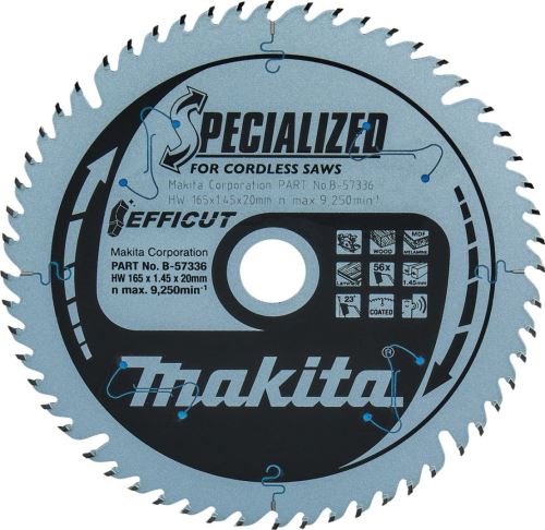 MAKITA Brzeszczot Efficut do drewna 165x20 56T B-57320