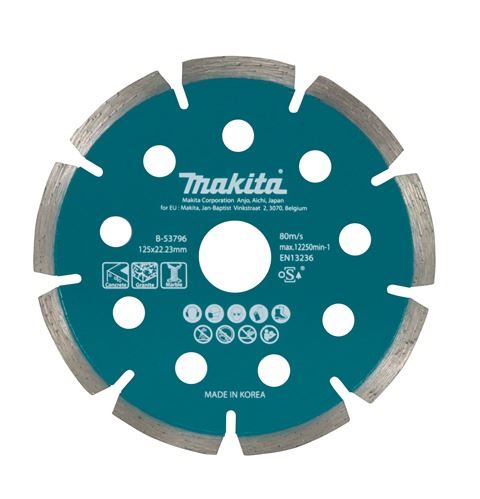 Diamentowa tarcza tnąca MAKITA 125x22,23 mm do akumulatorowych szlifierek kątowych B-53796