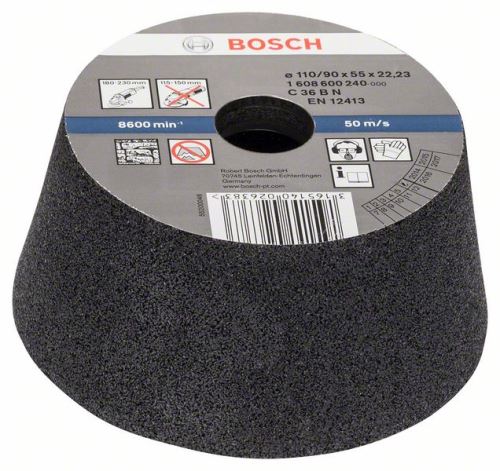 BOSCH Garnek do mielenia, stożkowy - kamień/beton 90 mm, 110 mm, 55 mm, 36 1608600240