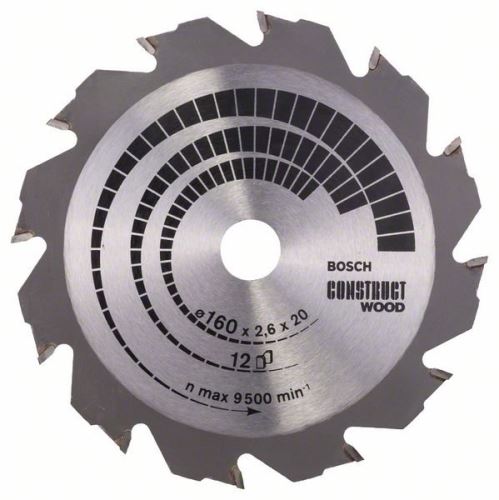 BOSCH Brzeszczot Construct Wood 160 x 20/16 x 2,6 mm; 12 2608640630