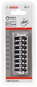 Zestaw bitów do wkrętów BOSCH Impact Control, 8 sztuk, 1×PH1;3×PH2;1×PH3;2×PZ2;1×PZ3 2608522323