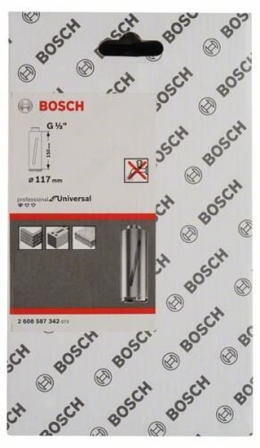 Wiertło diamentowe BOSCH do pracy na sucho G 1/2" 117 mm, 150 mm, 6 segmentów, 7 mm 2608587342