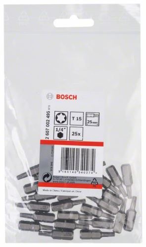 BOSCH Końcówka wkrętakowa ekstra twarda Extra-Hart T15, 25 mm (25 szt.) 2607002495