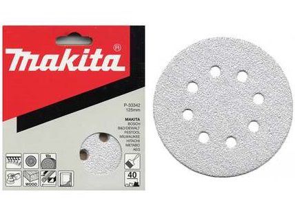 MAKITA papier ścierny na rzep 125 mm 8 otworów K320, 50 szt. P-37459