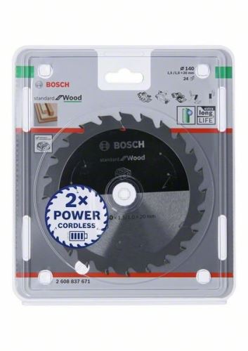 BOSCH Brzeszczot do pił akumulatorowych; Standard do drewna 140x20x1,5/1,0x24T 2608837671