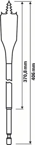 Wiertło frezarskie płaskie BOSCH Self Cut Speed, sześciokątne - 40 x 152 mm 2608595415