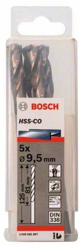 BOSCH Wiertła do metalu HSS-Co, DIN 338 9,5 x 81 x 125 mm (5 szt.) 2608585897