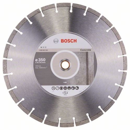 Diamentowa tarcza tnąca BOSCH Standard for Beton 350 x 20/25,40 x 2,8 x 10 mm 2608602544