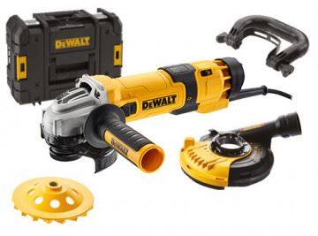 DEWALT Szlifierka kątowa 125 mm, 1500W + zestaw do szlifowania betonu DWE4257KT