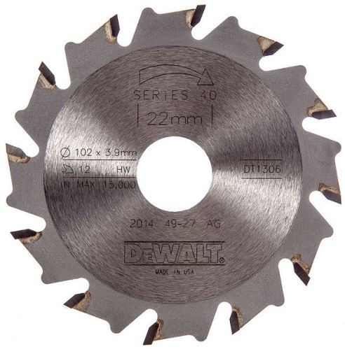 Tarcza DeWALT (do strugarki DW682K) 105 x 22 mm, 12 zębów DT1306