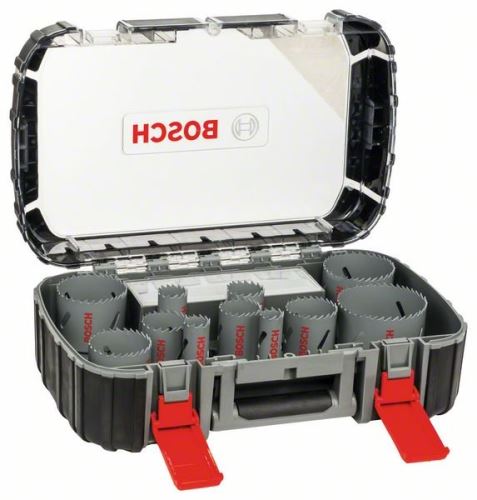 BOSCH 17-częściowy zestaw uniwersalnych dziurkaczy HSS BIM 20; 22; 25; 32; 35; 40; 44; 51; 60; 64; 76mm 2608580887