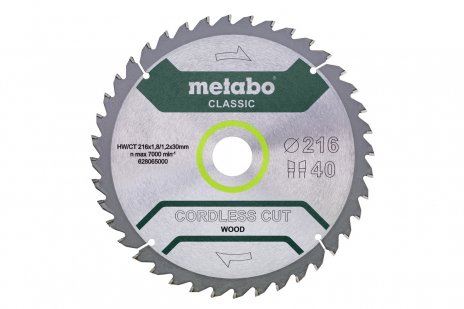 METABO Brzeszczot 216 x 30 mm, 40 zębów, 5°CordlessCutClassic 628065000