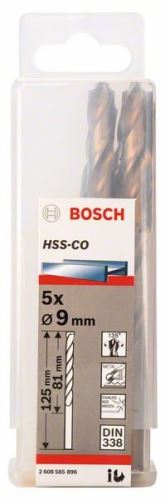 Wiertła do metalu BOSCH HSS-Co, DIN 338 9 x 81 x 125 mm (5 szt.) 2608585896