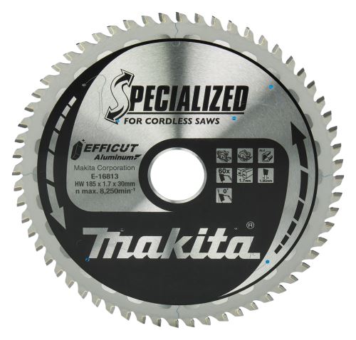 Brzeszczot MAKITA aluminium Efficut 185x1,7x30 mm 60 zębów E-16813