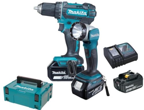 MAKITA Wiertarko-wkrętarka akumulatorowa z palnikiem 3x Li-ion LXT 18V/3,0 Ah, Makpac DDF482RFJ1