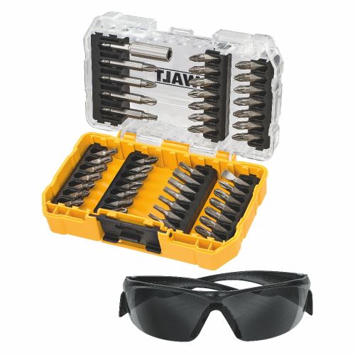 Zestaw bitów DeWALT (47 szt.) i okulary robocze DT70703