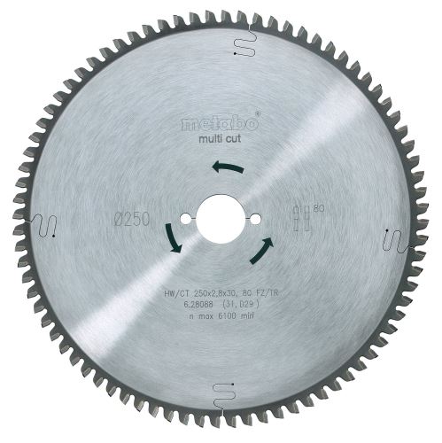 METABO Brzeszczot „Multi Cut – Professional”, 250 x 30 mm, 80 zębów, 5° neg 628088000