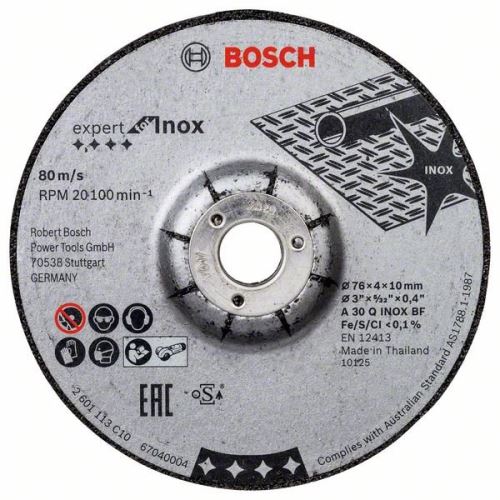 BOSCH Ściernica 76 × 4 × 10 mm, 2 szt., Expert do INOX A 30 Q INOX BF; 76mm; 4mm; 10mm 2608601705