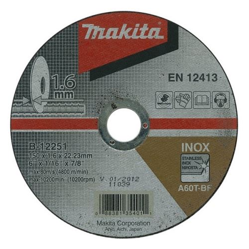 Tarcza tnąca MAKITA ze stali nierdzewnej 115x1,6x22 mm B-45755