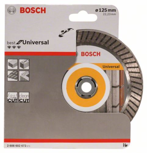 Diamentowa tarcza tnąca BOSCH Best for Universal Turbo 125 x 22,23 x 2,2 x 12 mm 2608602672