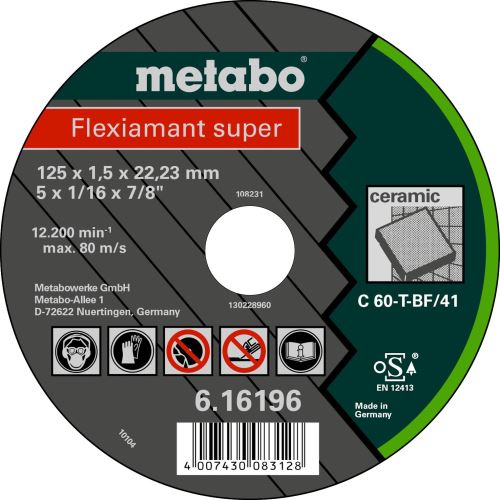 METABO Tarcza tnąca - kamień-FLEXISUPER 125x1,0x22,2 616196000