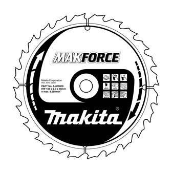 Brzeszczot do drewna MAKITA MAKFORCE 355x3x30 mm 60 zębów B-08545