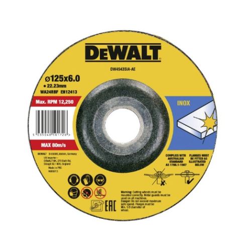 DeWALT Tarcza tnąca ze stali nierdzewnej 125 x 6 x 22,23 mm DW4543SIA